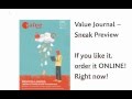 Value Journal – Sneak Preview
