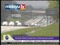 pulang ke ibu kota - keadaan trafik di liebuh raya utara selatan lancar.