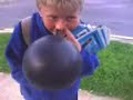 Little Freaky Kid Blows Up Balloon With Nose