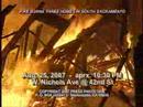 SACRAMENTO, CA - 3-ALARM FIRE BURNS 3 HOMES - 8-25-07