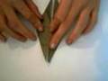 Origami bird base rose