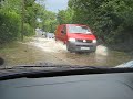 Flooded road in Ireland