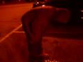 Asshole puking in the parking lot...