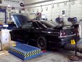 R33 GTSt RB25DET with big single TD06 25G turbo on dyno run at Advanced Motorsport running 500+ bhp
