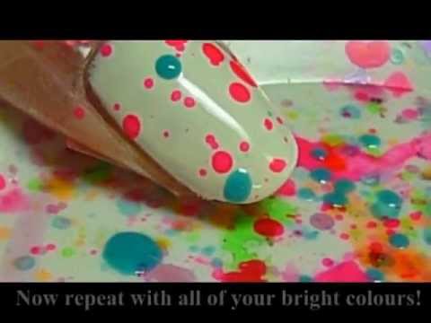 how to do a paint splatter on nails