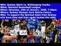 Sydney Spirit vs. Wollongong Hawks 10/1/09 Sydney Spirit vs. Wollongong Hawks 10/1/09