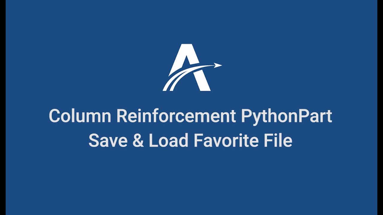 15. Save and Load | Column Reinforcement Python Part in ALLPLAN