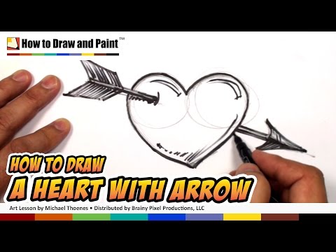 How to Draw a Heart with Arrow – Heart Drawing Lesson – MAT