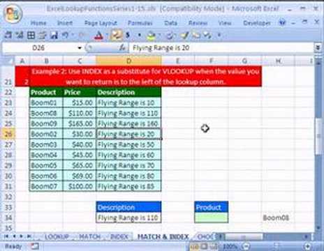 how to use the index function in excel
