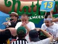nathans famous hotdog hot dog eating contest coney island food kobayashi joey takeru chestnut 66 record belt nyc