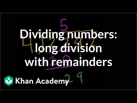 Worked example: Long division with remainders: 2292÷4