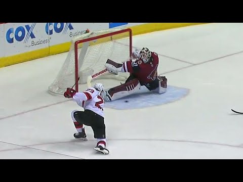 Video: Gotta See It: Coyotes' Wedgewood makes incredible toe save on Devils' Noesen