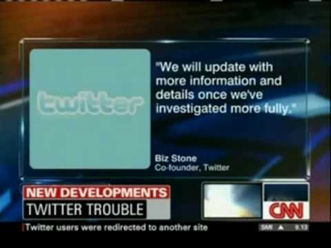 CNN: در تاریخ 18 دسامبر 2009 (27 آذر88) "تویتر" در ایران هک شد