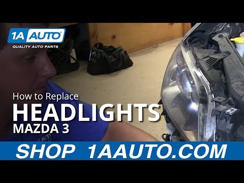 How To Install Replace Change Headlight and Bulb 2004-06 Mazda 3 4 door