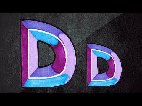 how to draw block letter d