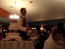 Andy smashes cake in Sara's face