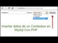 Insertar datos de un combobox a MySql con PHP