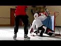Inline Skater Hockey Torwart 600fps volle Länge.