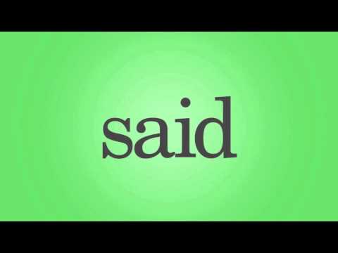 Said Song - Sight Word Said
