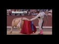 Bullfight Goes Terribly Wrong For Matador As He Gets Gored Through His Throat In Front Of Horrified Crowd (Video) Matador Julio Aparicio Gored Through Chin During Madrid Bullfight A matador cheated death by millimetres when the beast he was tormenting rammed its horn straight through his chin and out through his mouth. It only took a split second for Julio Aparicio to became the bull's bloody victim at a Madrid bullring. The animal had already been pierced with several banderillas and was close to being killed when he seized his chance of revenge. Aparicio stumbled and the angry beast charged at him, prompting the crowd at the Las Ventas bullring to gasp in horror - expecting the bull to rip off the fighter's jaw or even his head. Remarkably, the beast stepped back and his horn slipped out of the matador's face as swiftly as it had entered. Aparicio fell to the ground in shock, with blood pouring from his gaping wound. Ringside medics rushed him to hospital where leading surgeon Dr Maximo Garcia Pedros performed two operations which saved his life. The bull was not so fortunate - he was quickly dispatched by fellow matadors. And, in despite the moment of madness they had witnessed, the stunned crowd settled down to watch two more bullfights as part of the city's San Isidro festival