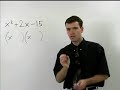 For a complete lesson on factoring trinomials, go to www.yourteacher.com - 1000+ online math lessons featuring a personal math teacher inside every lesson! In this lesson, students learn that a trinomial in the form x^2 + bx + c (where c is negative), such as x^2 + 6x -- 27, can be factored as the product of two binomials, in this case (x + 9)(x -- 3). The first term in each binomial comes from the factors of x^2, x and x. The second term in each binomial comes from the factors of the constant term, --27, that add to the coefficient of the middle term, +6, which in this case are +9 and --3.