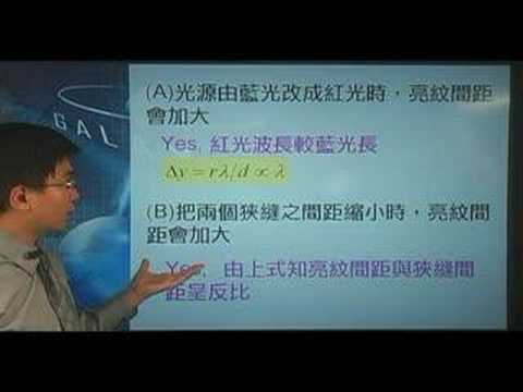 7916(79日大)以單色光做雙狹縫干涉實驗,有關光屏上亮紋