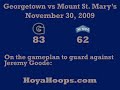 2009-10 Georgetown vs Mount St. Mary's - Coach Thompson and GU Players