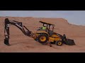 Backhoe Trench Jump with form board - time lapse