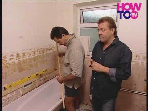 tiles - from the website www.howto.tv Martin and Dave go through all the tools we need to tile Martin's dad's bathroom wall.