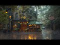 RAINY DAY STREET JAZZ AT COZY OUTDOOR COFFEE SHOP ☕ VINTAGE ..
