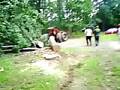 timberjack 230d cable skidder pulling log from the woods #1