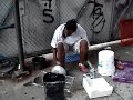 Incredible street drummer