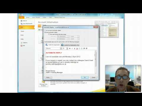 how to set vacation message in outlook