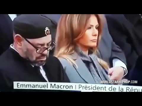 Trump caza al rey de Marruecos durmiendo durante el discurso de Macron