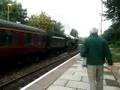 Oliver Cromwell steams through Freshford Station