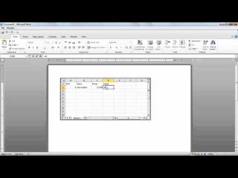how to attach excel sheet in word document