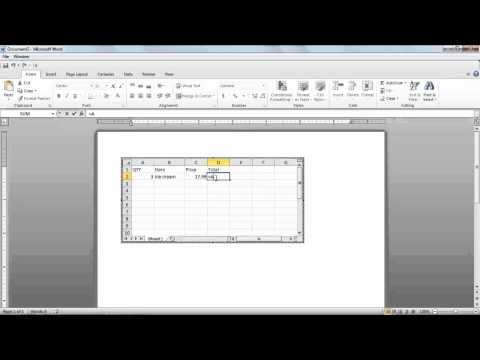 how to attach excel in a word document