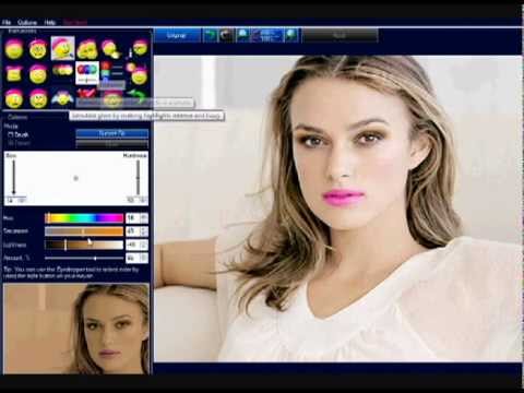 PhotoInstrument tutorial - How to have Glamour Makeup, Milk Chocolate Skin And Shiny Hair