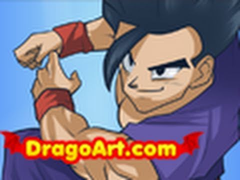 how to draw dragon ball z hair step by step
