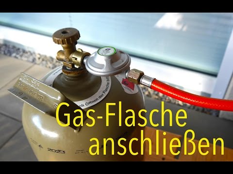 Gas Flasche an Gasgrill anschließen Anleitung