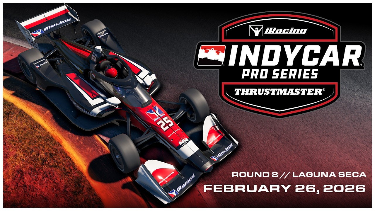 🔴 LIVE: 2026 INDYCAR Thrustmaster iRacing Pro Series | Round 8 at Laguna Seca