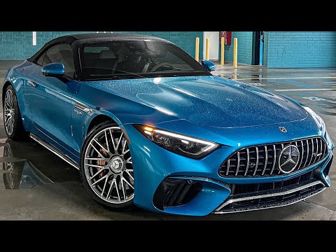 ALL NEW 2022 Mercedes SL55 AMG V8! +SOUNDCHECK! Hyperblue 2022 Mercedes Benz SL55 Walkaround