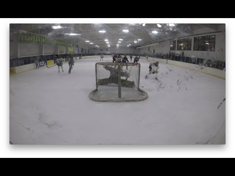 Showing athleticism with a big save at the 2025 USHL Combine