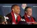 the new york red bulls introduce their newly signed international french striker. story: www.nypost.com the post got it covered: red carpet: www.youtube.com post movie reviews: www.youtube.com news: www.youtube.com twitter: twitter.com facebook: www.facebook.com rss: gdata.youtube.com igoogle gadget: www.google.com