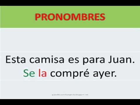 Los pronombres (teoría y formas).