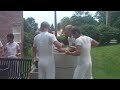 Im pretty sure they had like 10 minutes to kill while they were fixing a broken drum so they found an empty archway and drummed. Its pretty sick man. IDK who center snare is but Jason Carney was definitely playing some sick grooves lol. Their hands flow lol.