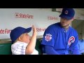 Carter Kettner shows Randy Wells his Boom Shaka Lacka knuckles