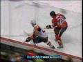 Spezza flattend by Meyer - Islanders At Ottawa Jan 13th 2008