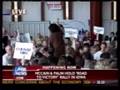 McCain Palin Speech in Iowa disrupted by protesters