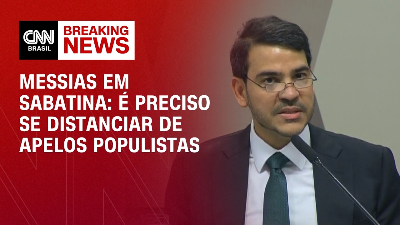 É preciso se distanciar de apelos populistas, diz Messias em sabatina | LIVE CNN